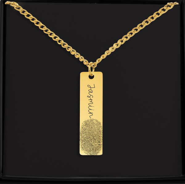 Personalised Fingerprint Necklace, Engraved Jewellery for Her, Personalized Gift