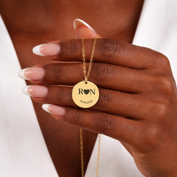 Personalised couple Coin Necklace